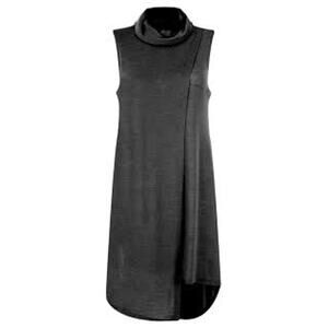 Foil Merino Dark gray/Black Wool Sleeveless Tunic A-Line Dress Size Small